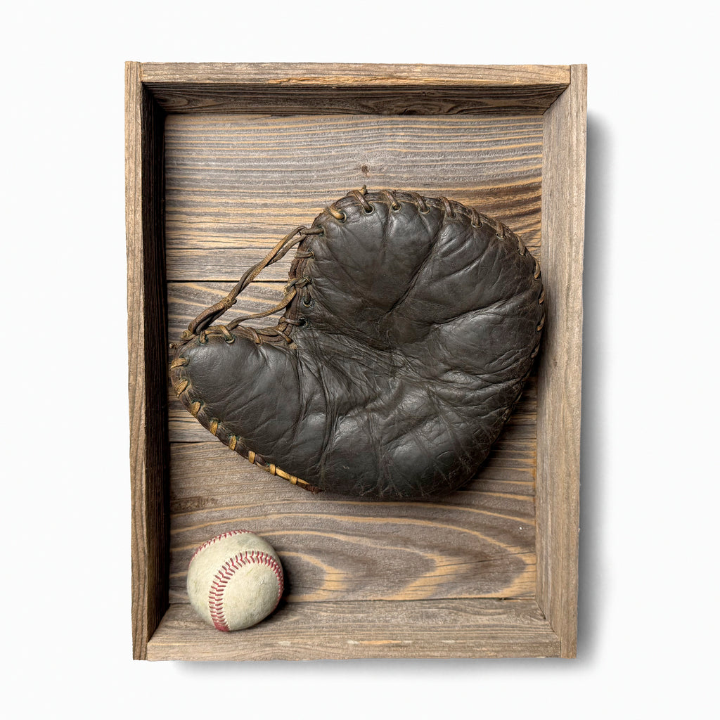 Mounted Baseball Baseman's Glove, c. 1920
