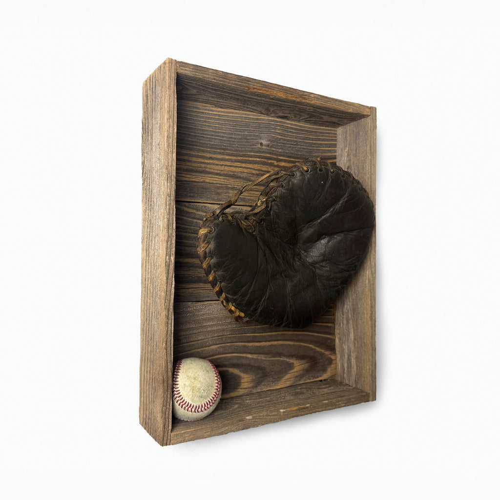 Mounted Baseball Baseman's Glove, c. 1920