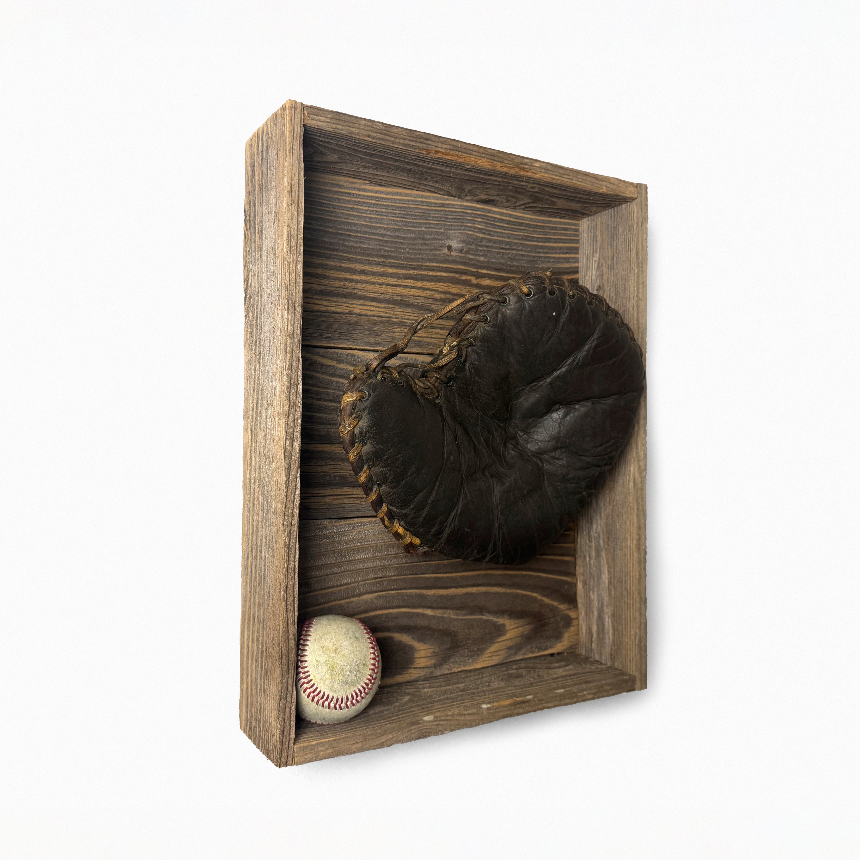 Mounted Baseball Baseman's Glove, c. 1920