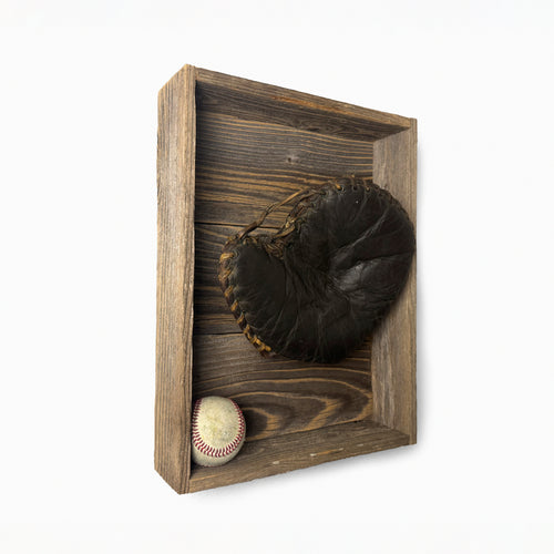 Mounted Baseball Baseman's Glove, c. 1920